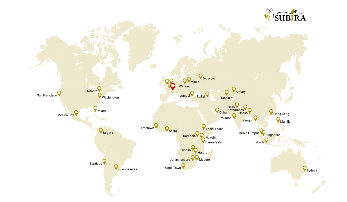 World map of Subira partners